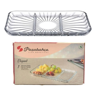 Półmisek Elegant 27,6x16,2cm 3-dzielny szklany 54983